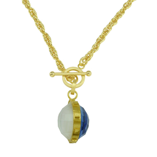 betty carre midnight blue/mother of pearl giselle necklace