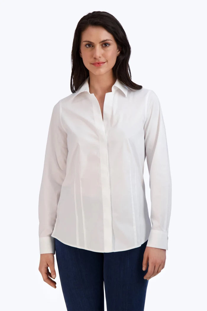 Taylor Petite No Iron Pinpoint Long Sleeve Shirt