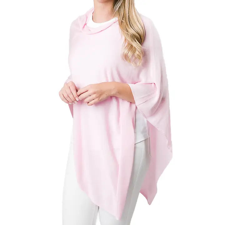 bamboo poncho top baby pink