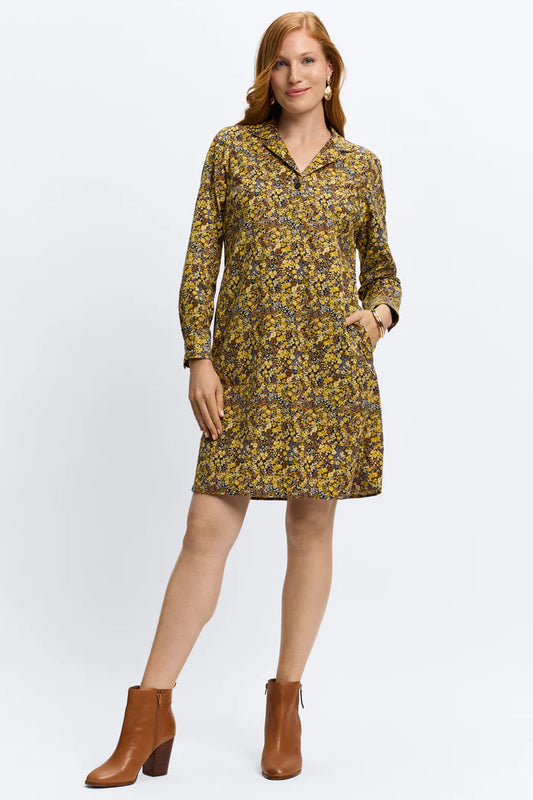 SLOANE LS DITSY CORD Dress FoxCroft