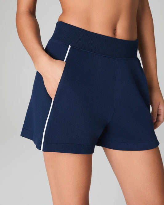spanx timeless navy pique shorts