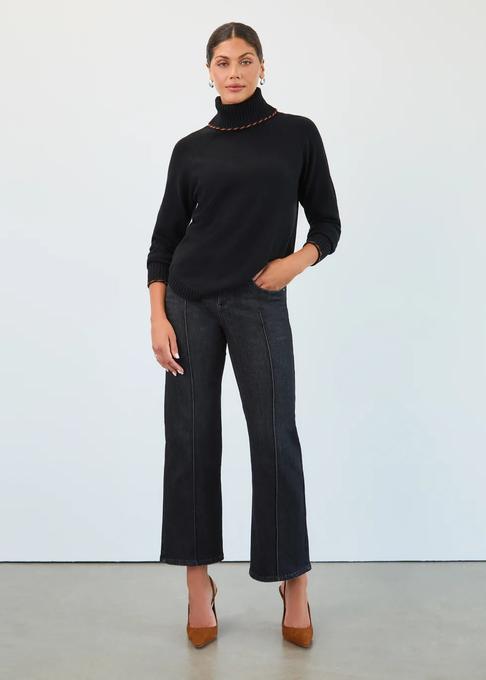 FDJ Black Olivia Wide Leg Pants