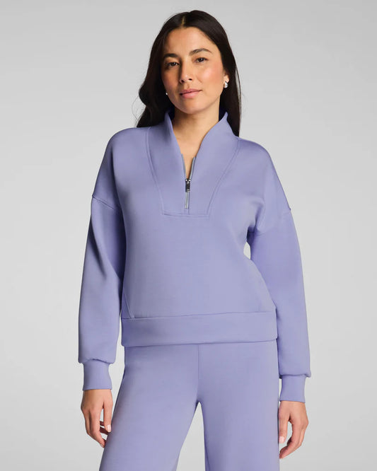 spanx anemone shawl collar half zip top