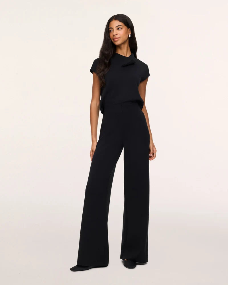 Spanx Very Black Draped Jumpsuit