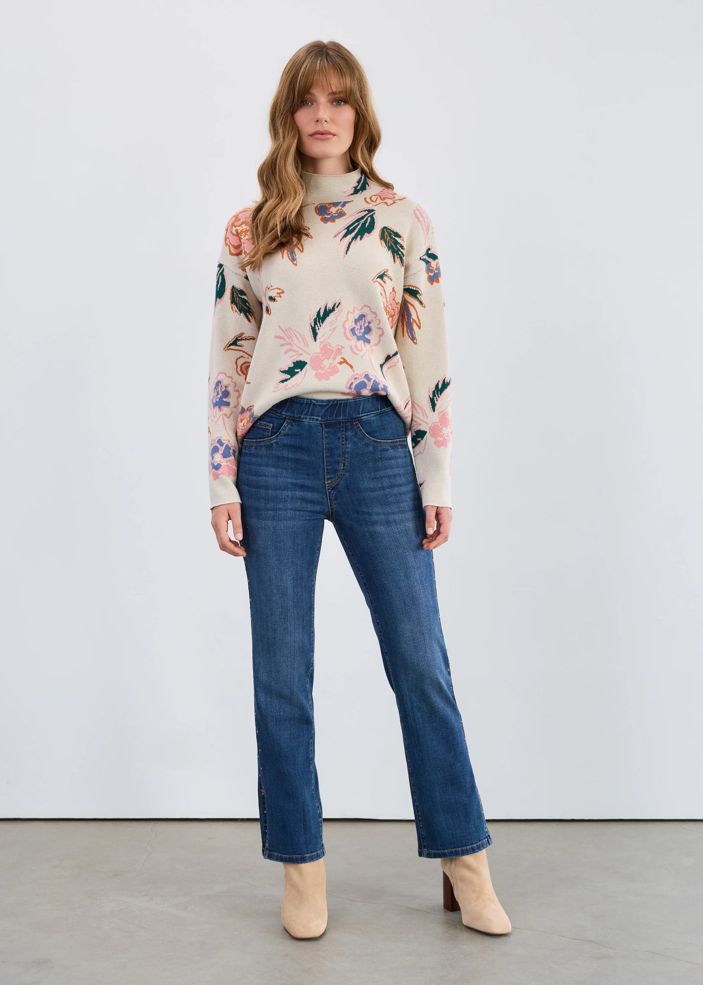 fdj Pull-On Straight Ankle Denim, Medium Dark 2477669 pant