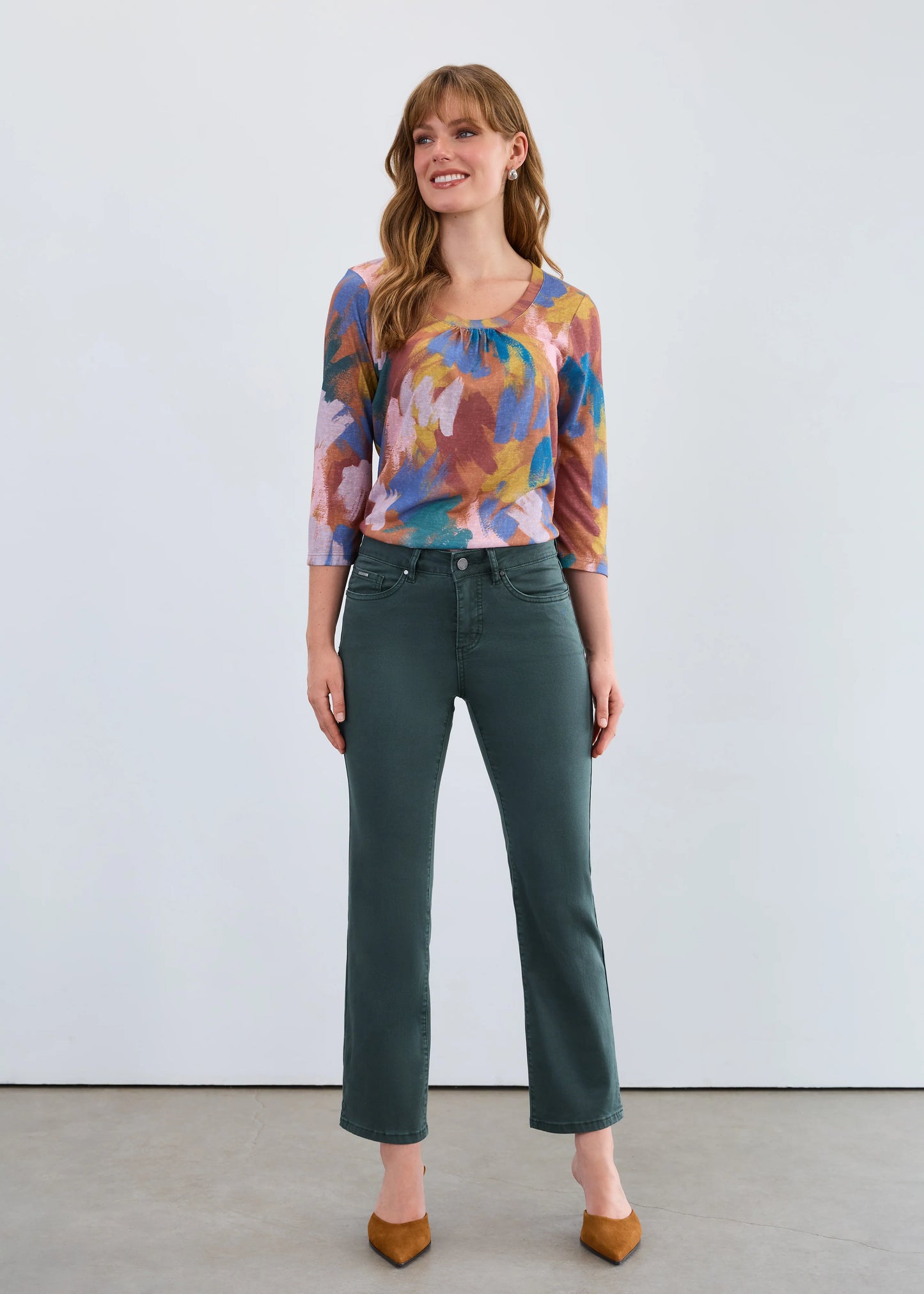 fdj pant Olivia Ankle Boot Denim, Spruce pant