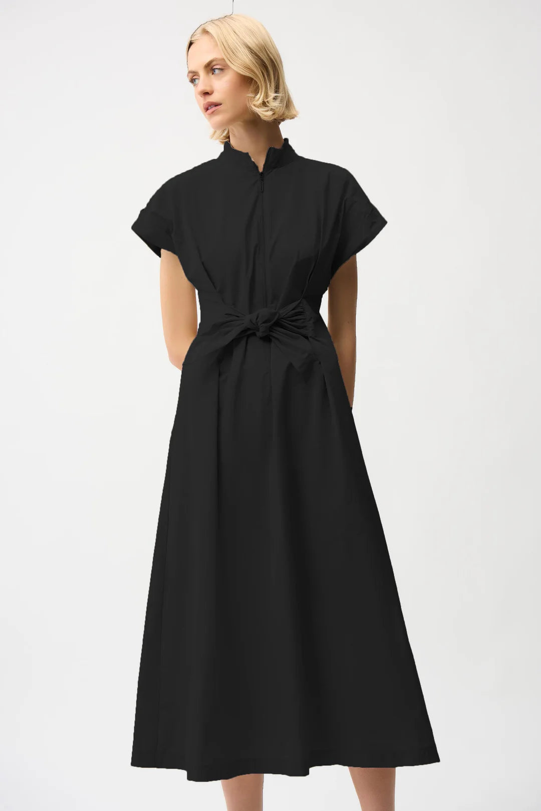 Memory Fit And Flare Dress With Tie Waist 261177 JR