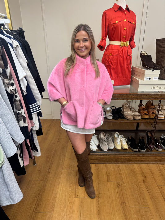 Ivy Jane Pink Faux Fur Capelet