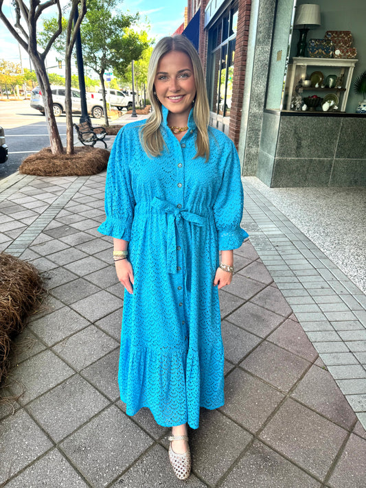 Holly Shae catherine eyelet blue dress