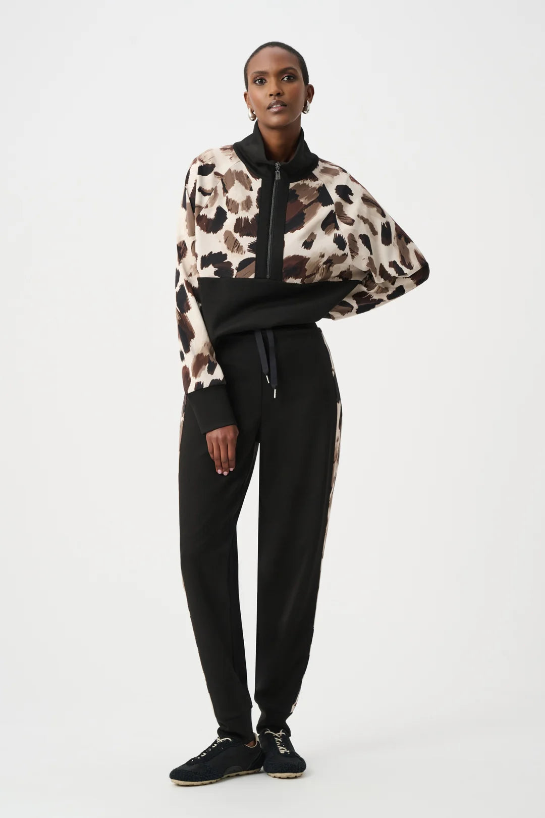 Josepg Ribkoff Sport Animal Print Half Zip Jacket