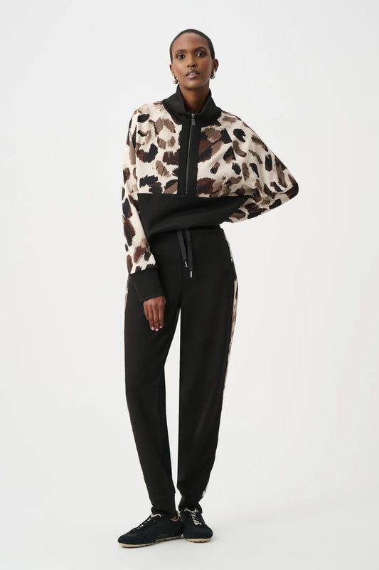 Josepg Ribkoff Sport Animal Print Half Zip Jacket