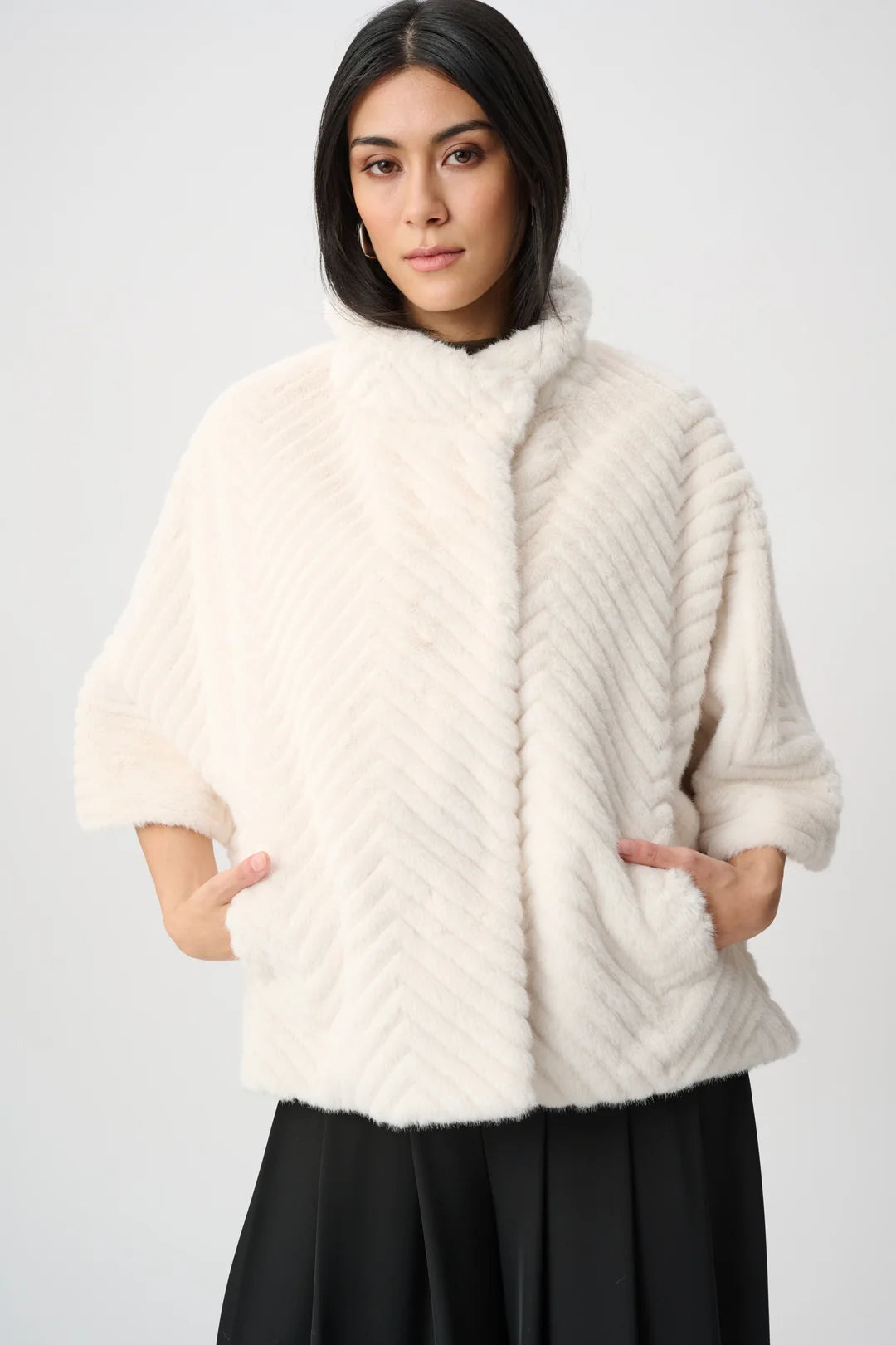 Joseph Ribkoff Fur Jacket- Cream