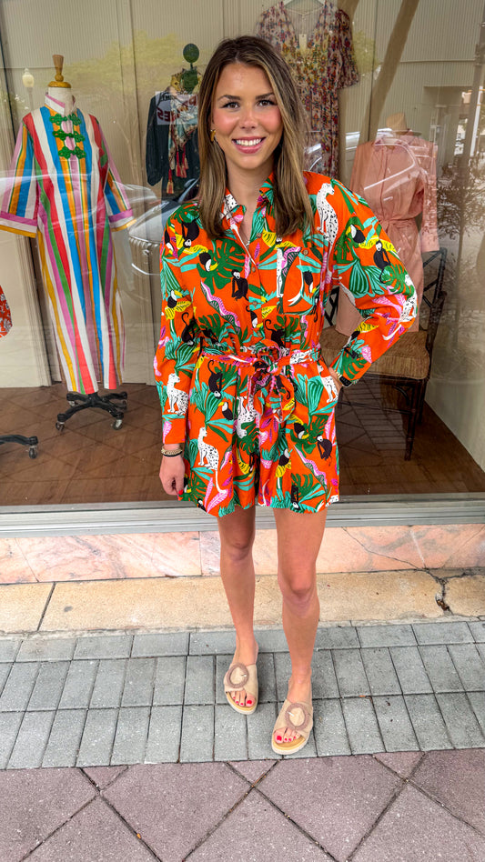 ivy jane tropical shirt style romper
