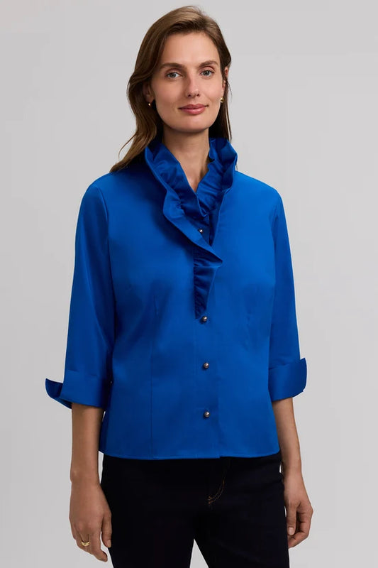 Fox Croft Edith Stretch Matte Sateen 3/4 Sleeve Shirt