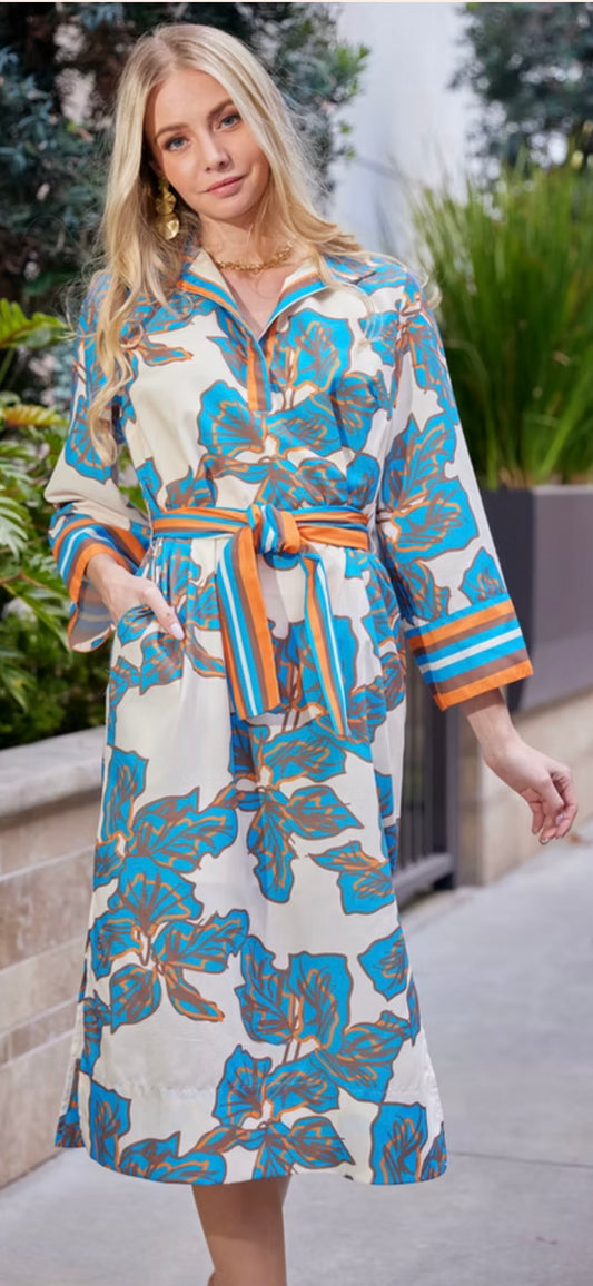 Jade-Bold Rivera Band Collar Midi dress