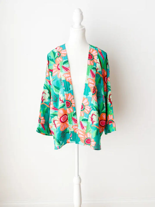 Costa Floral Short Kimono