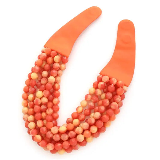Chunky Beaded Layered Necklace orange