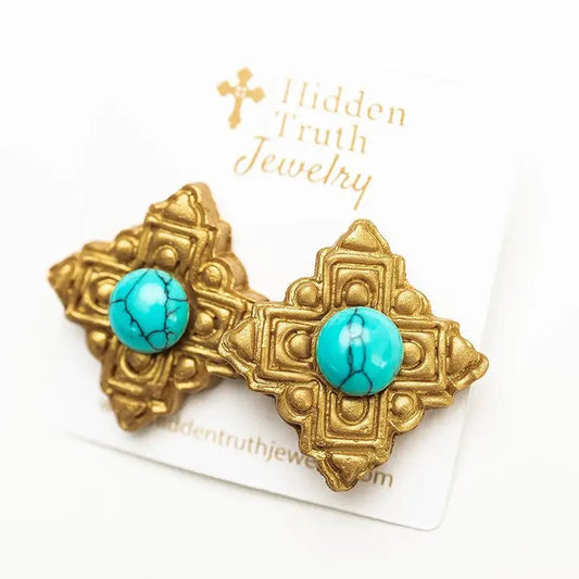 hidden truth Ellie Turquoise Studs earrings