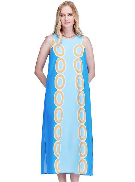 jade column midi dress blue links