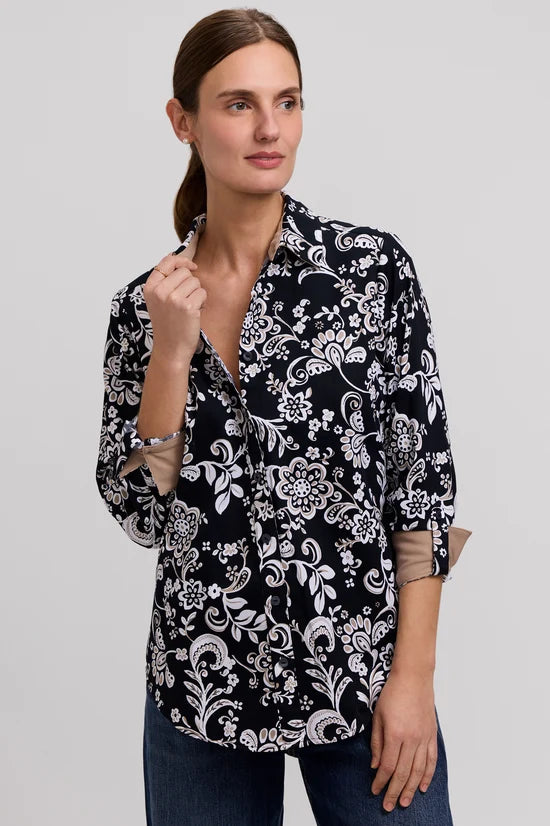Foxcroft Margie Black Multi Shirt