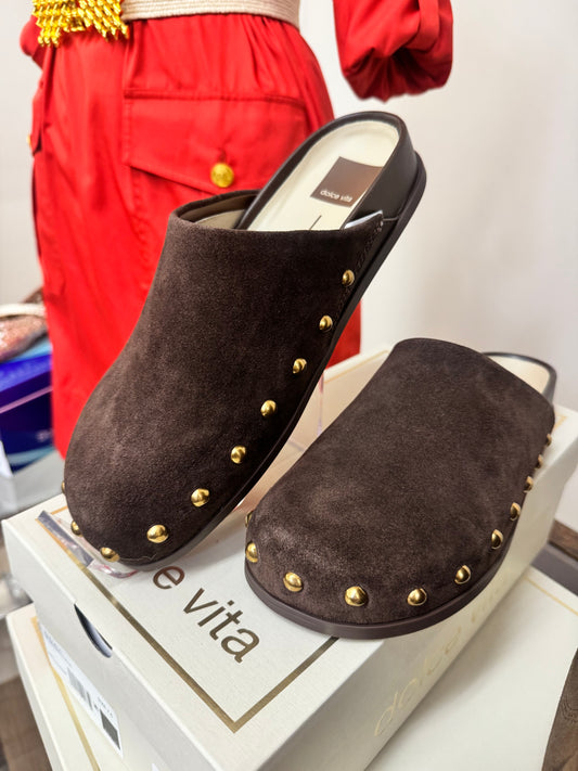 Dolce Vita Joney Stud DK Brown Suede Shoes