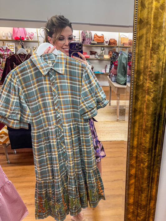 Uncle Frank Embroidered Flounce Dress
