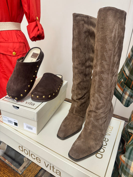 Dolce Vita Janaya Chocolate Suede Boot Shoes