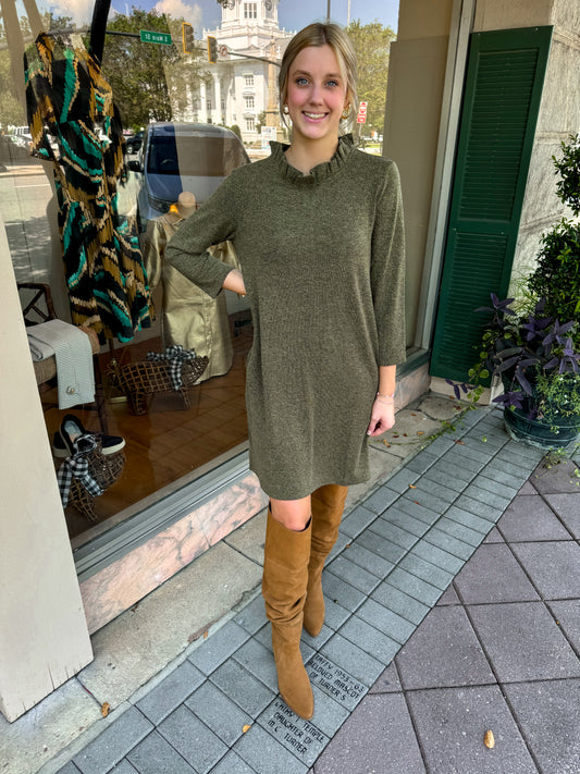 boho olive dress