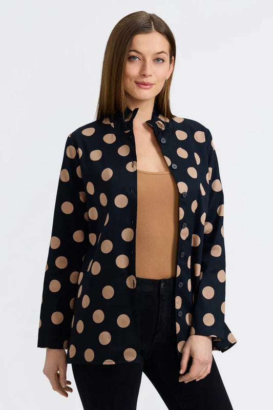 Carolina Polka Dot Long Sleeve Shirt Jacket