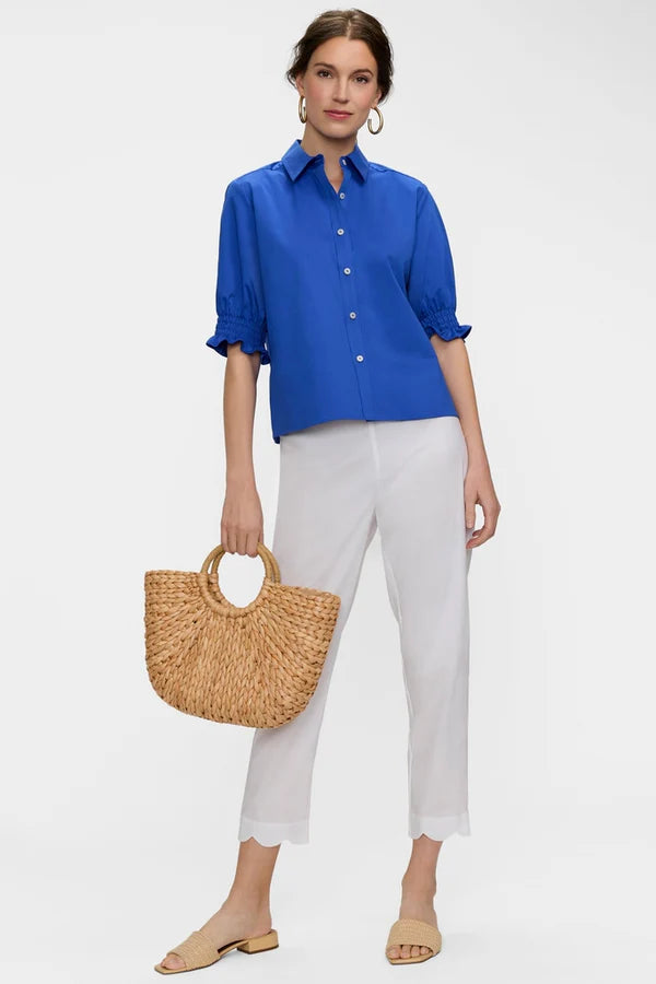 205555 Vivienne Stretch Matte Sateen Elbow Sleeve Shirt