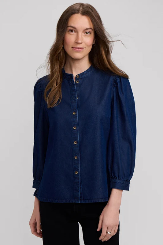 Foxcroft Helsa Denim 3/4 Sleeve Shirt