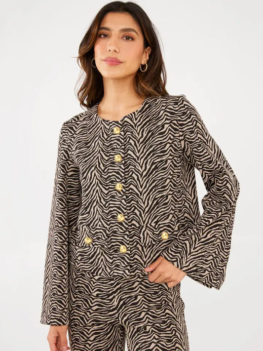 Abbey Glass Kennedy Jacket Zebra Jacquard