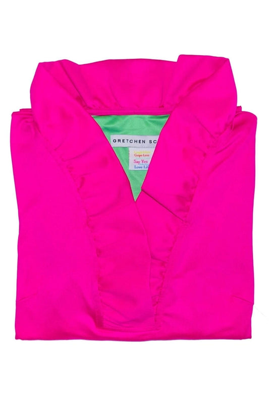 Jersey Sleeveless Ruffneck Top - Solid
