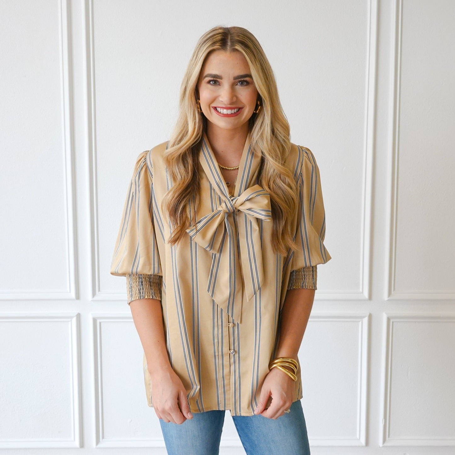caryn lawn bow top khaki O/S