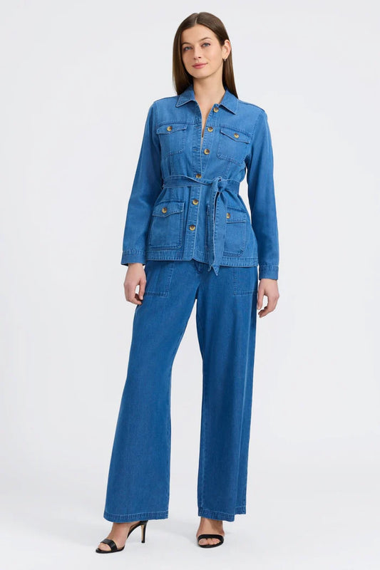 foxcroft Denim Long Sleeve Jacket med wash