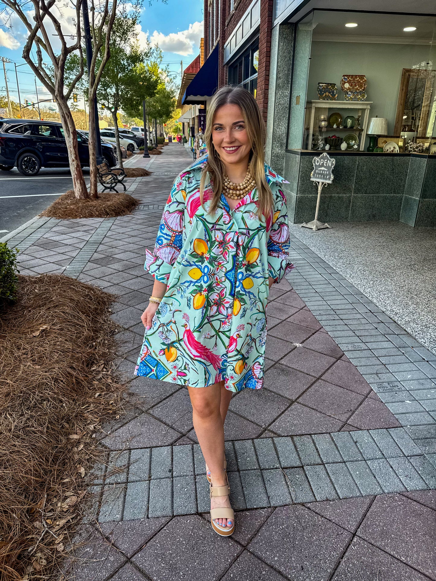 House of MBR mint chinois dress short