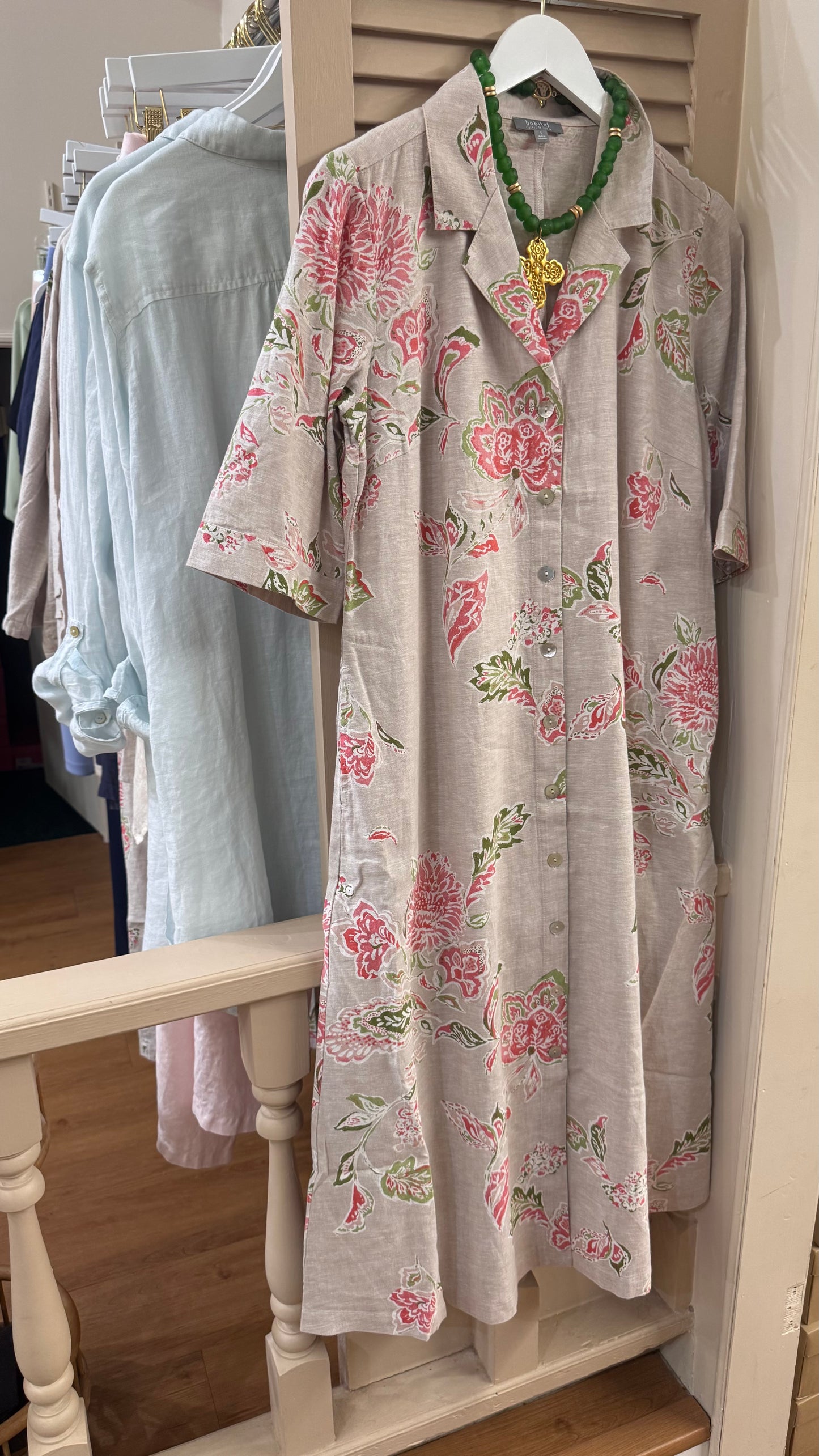 linen dress oatmeal