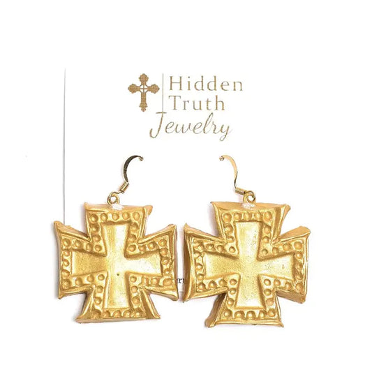 Hidden Truth Elizabeth Cross Dangles Earrings