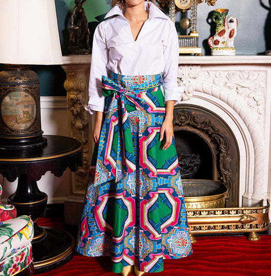 house of mbr portico brady wrap maxi skirt
