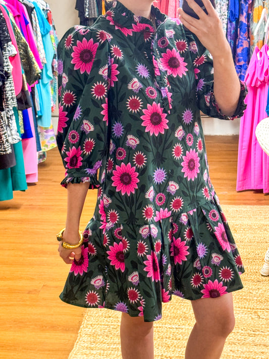 pleated hem dress