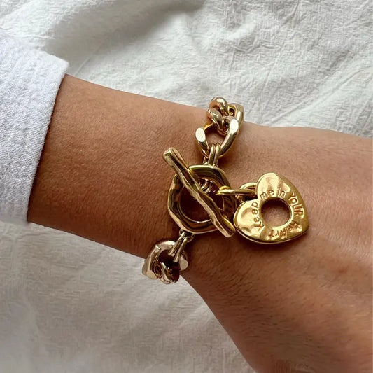 chunky heart bracelet hole