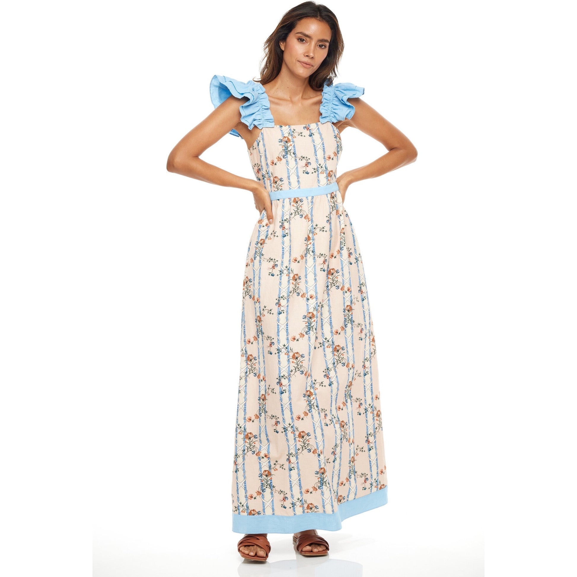 anna cate maxi dress Anna Cate Blue Tiger Print Maxi I Would Never