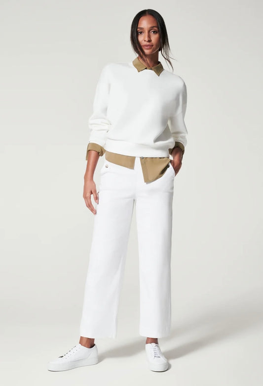 spanx stretch twill pant, bright white