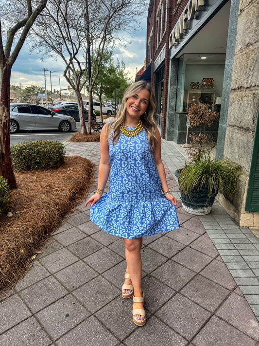 joyjoy leopard flounce dress