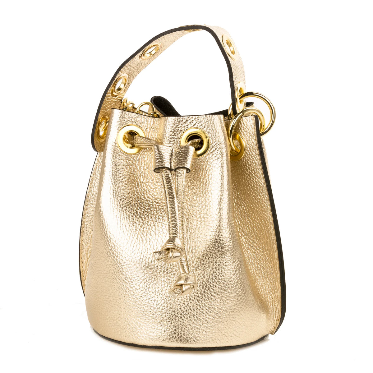German Fuentes Italian Leather Bucket Bag Purse