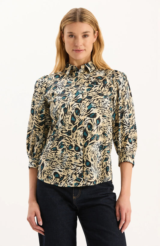 Lawson Cotton Teal Animal Shirt