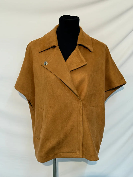 suede button top