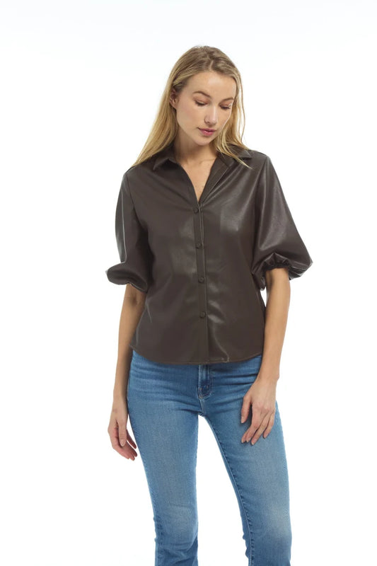 Patty Kim Chocolate Morgan Top