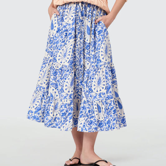 Livro Market Skirt in Steel Paisley