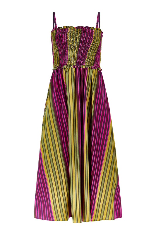 Smocked Dress, Wildberry Stripes